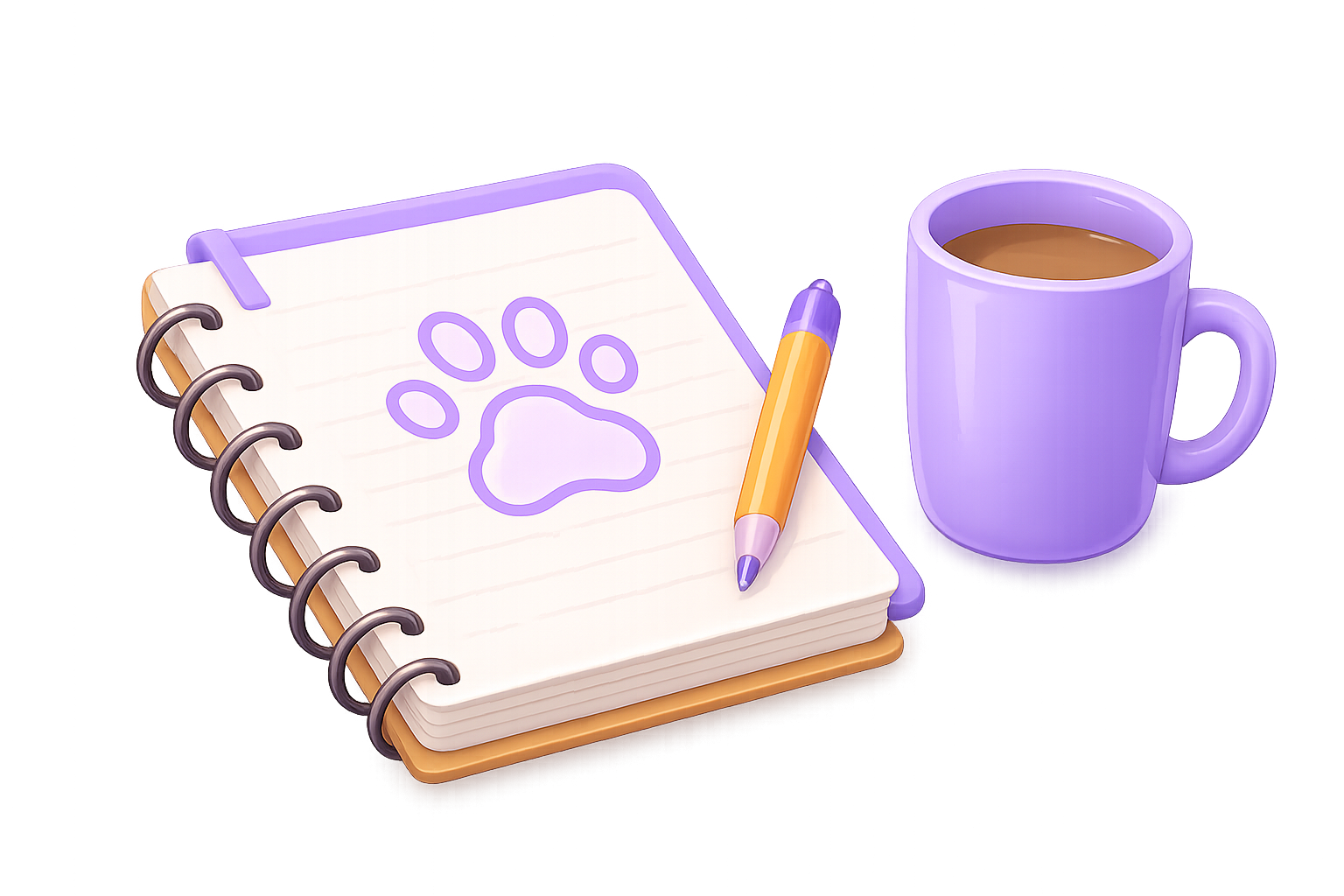 Product planning notebook and coffee mug